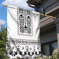 Ukraine Military Vyshyvanka Pattern Garden Flag Ukrainian Heritage White Tactical Style - Wonder Print Shop