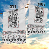 Ukraine Military Vyshyvanka Pattern Garden Flag Ukrainian Heritage White Tactical Style - Wonder Print Shop