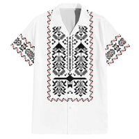 Ukraine Military Vyshyvanka Pattern Hawaiian Shirt Ukrainian Heritage White Tactical Style - Wonder Print Shop