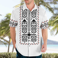 Ukraine Military Vyshyvanka Pattern Hawaiian Shirt Ukrainian Heritage White Tactical Style - Wonder Print Shop