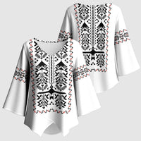 Ukraine Military Vyshyvanka Pattern Kimono Sleeve Blouse Ukrainian Heritage White Tactical Style - Wonder Print Shop