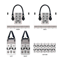 Ukraine Military Vyshyvanka Pattern Leather Bag Ukrainian Heritage White Tactical Style - Wonder Print Shop