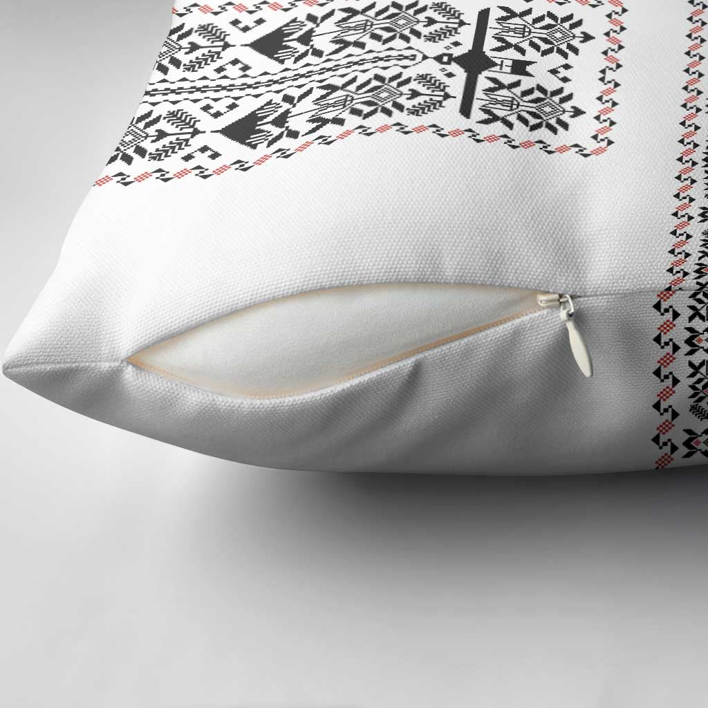 Ukraine Military Vyshyvanka Pattern Pillow Cover Ukrainian Heritage White Tactical Style - Wonder Print Shop
