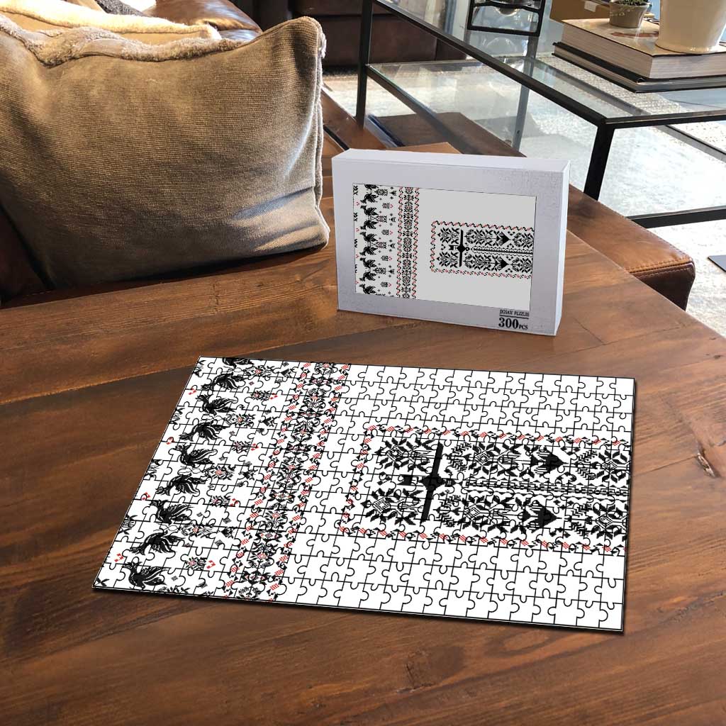 Ukraine Military Vyshyvanka Pattern Puzzle Ukrainian Heritage White Tactical Style - Wonder Print Shop
