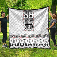 Ukraine Military Vyshyvanka Pattern Quilt Ukrainian Heritage White Tactical Style - Wonder Print Shop