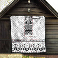 Ukraine Military Vyshyvanka Pattern Quilt Ukrainian Heritage White Tactical Style - Wonder Print Shop