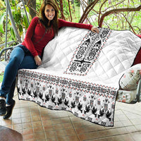 Ukraine Military Vyshyvanka Pattern Quilt Ukrainian Heritage White Tactical Style - Wonder Print Shop