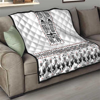 Ukraine Military Vyshyvanka Pattern Quilt Ukrainian Heritage White Tactical Style - Wonder Print Shop