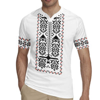 Ukraine Military Vyshyvanka Pattern Rugby Jersey Ukrainian Heritage White Tactical Style - Wonder Print Shop