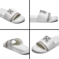 Ukraine Military Vyshyvanka Pattern Slide Sandals Ukrainian Heritage White Tactical Style - Wonder Print Shop