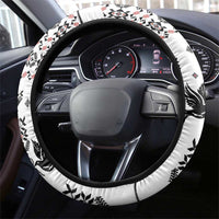Ukraine Military Vyshyvanka Pattern Steering Wheel Cover Ukrainian Heritage White Tactical Style - Wonder Print Shop