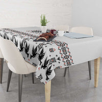 Ukraine Military Vyshyvanka Pattern Tablecloth Ukrainian Heritage White Tactical Style - Wonder Print Shop