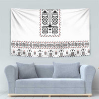 Ukraine Military Vyshyvanka Pattern Tapestry Ukrainian Heritage White Tactical Style - Wonder Print Shop