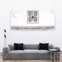 Ukraine Military Vyshyvanka Pattern Tapestry Ukrainian Heritage White Tactical Style - Wonder Print Shop