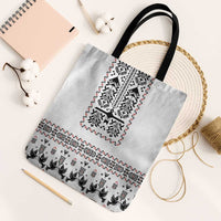 Ukraine Military Vyshyvanka Pattern Tote Bag Ukrainian Heritage White Tactical Style - Wonder Print Shop