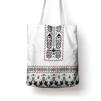 Ukraine Military Vyshyvanka Pattern Tote Bag Ukrainian Heritage White Tactical Style - Wonder Print Shop