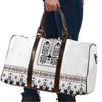 Ukraine Military Vyshyvanka Pattern Travel Bag Ukrainian Heritage White Tactical Style - Wonder Print Shop