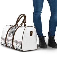 Ukraine Military Vyshyvanka Pattern Travel Bag Ukrainian Heritage White Tactical Style - Wonder Print Shop