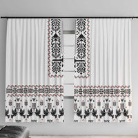 Ukraine Military Vyshyvanka Pattern Window Curtain Ukrainian Heritage White Tactical Style - Wonder Print Shop