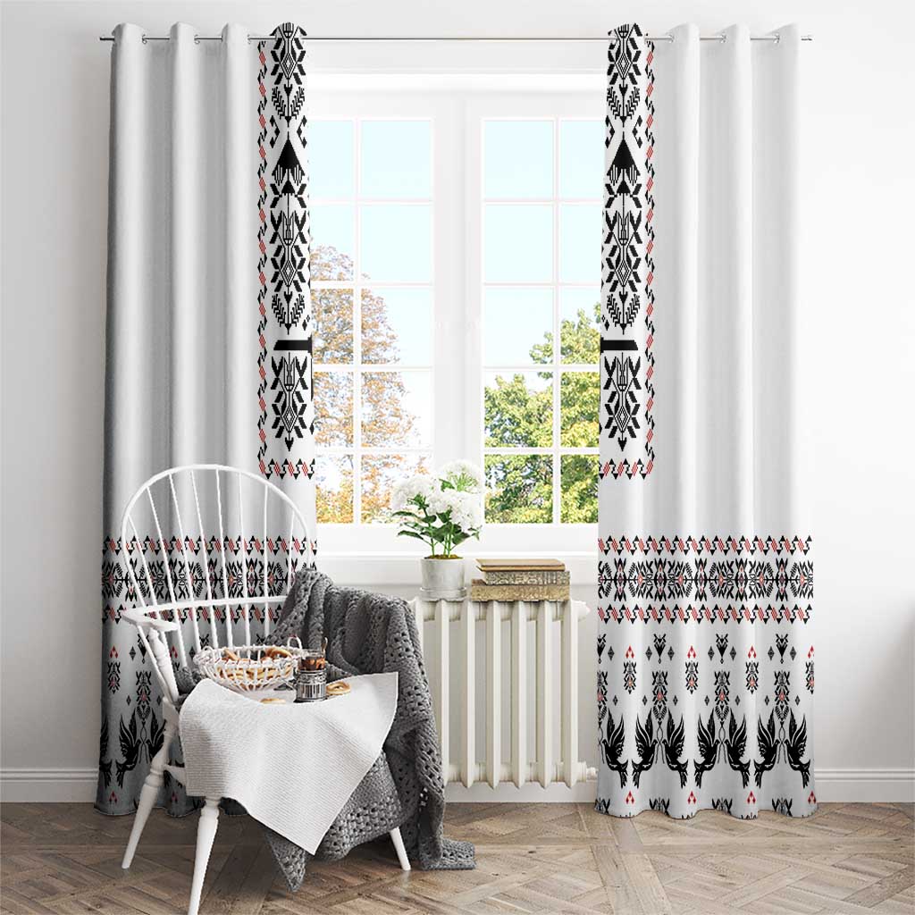 Ukraine Military Vyshyvanka Pattern Window Curtain Ukrainian Heritage White Tactical Style - Wonder Print Shop