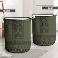 Ukraine Military Vyshyvanka Pattern Laundry Basket Ukrainian Heritage Green Tactical Style - Wonder Print Shop