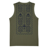 Ukraine Military Vyshyvanka Pattern Basketball Jersey Ukrainian Heritage Green Tactical Style - Wonder Print Shop