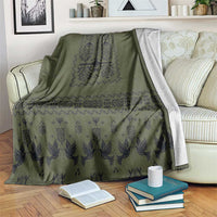 Ukraine Military Vyshyvanka Pattern Blanket Ukrainian Heritage Green Tactical Style - Wonder Print Shop