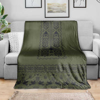 Ukraine Military Vyshyvanka Pattern Blanket Ukrainian Heritage Green Tactical Style - Wonder Print Shop