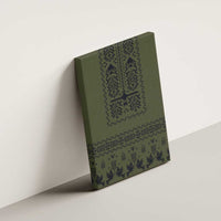 Ukraine Military Vyshyvanka Pattern Canvas Wall Art Ukrainian Heritage Green Tactical Style - Wonder Print Shop