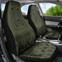 Ukraine Military Vyshyvanka Pattern Car Seat Cover Ukrainian Heritage Green Tactical Style - Wonder Print Shop