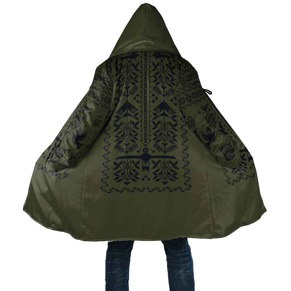 Ukraine Military Vyshyvanka Pattern Cloak Ukrainian Heritage Green Tactical Style - Wonder Print Shop