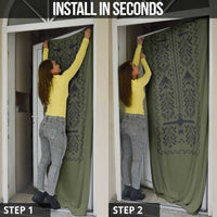 Ukraine Military Vyshyvanka Pattern Door Cover Ukrainian Heritage Green Tactical Style - Wonder Print Shop