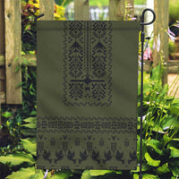 Ukraine Military Vyshyvanka Pattern Garden Flag Ukrainian Heritage Green Tactical Style - Wonder Print Shop