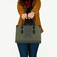 Ukraine Military Vyshyvanka Pattern Leather Bag Ukrainian Heritage Green Tactical Style - Wonder Print Shop