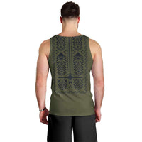 Ukraine Military Vyshyvanka Pattern Men Tank Top Ukrainian Heritage Green Tactical Style - Wonder Print Shop