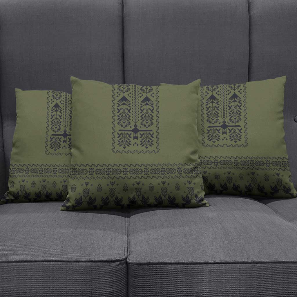 Ukraine Military Vyshyvanka Pattern Pillow Cover Ukrainian Heritage Green Tactical Style - Wonder Print Shop