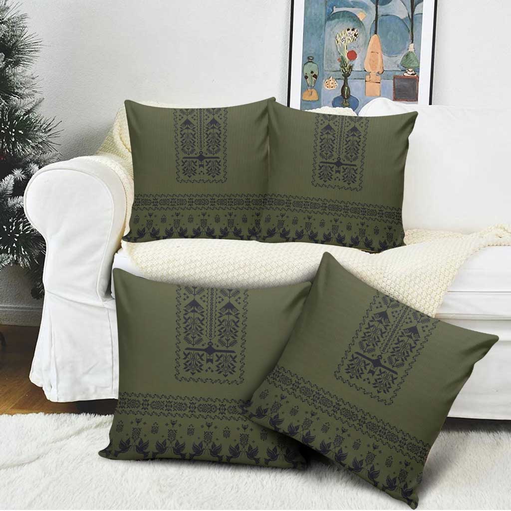 Ukraine Military Vyshyvanka Pattern Pillow Cover Ukrainian Heritage Green Tactical Style - Wonder Print Shop