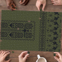 Ukraine Military Vyshyvanka Pattern Puzzle Ukrainian Heritage Green Tactical Style - Wonder Print Shop