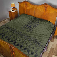 Ukraine Military Vyshyvanka Pattern Quilt Ukrainian Heritage Green Tactical Style - Wonder Print Shop