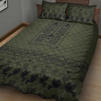 Ukraine Military Vyshyvanka Pattern Quilt Bed Set Ukrainian Heritage Green Tactical Style - Wonder Print Shop