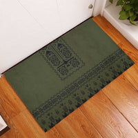 Ukraine Military Vyshyvanka Pattern Rubber Doormat Ukrainian Heritage Green Tactical Style - Wonder Print Shop