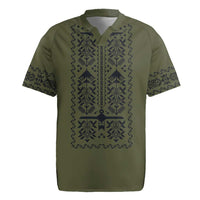 Ukraine Military Vyshyvanka Pattern Rugby Jersey Ukrainian Heritage Green Tactical Style - Wonder Print Shop