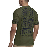 Ukraine Military Vyshyvanka Pattern Rugby Jersey Ukrainian Heritage Green Tactical Style - Wonder Print Shop