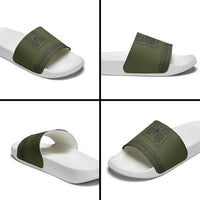 Ukraine Military Vyshyvanka Pattern Slide Sandals Ukrainian Heritage Green Tactical Style - Wonder Print Shop