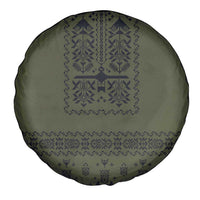 Ukraine Military Vyshyvanka Pattern Spare Tire Cover Ukrainian Heritage Green Tactical Style - Wonder Print Shop