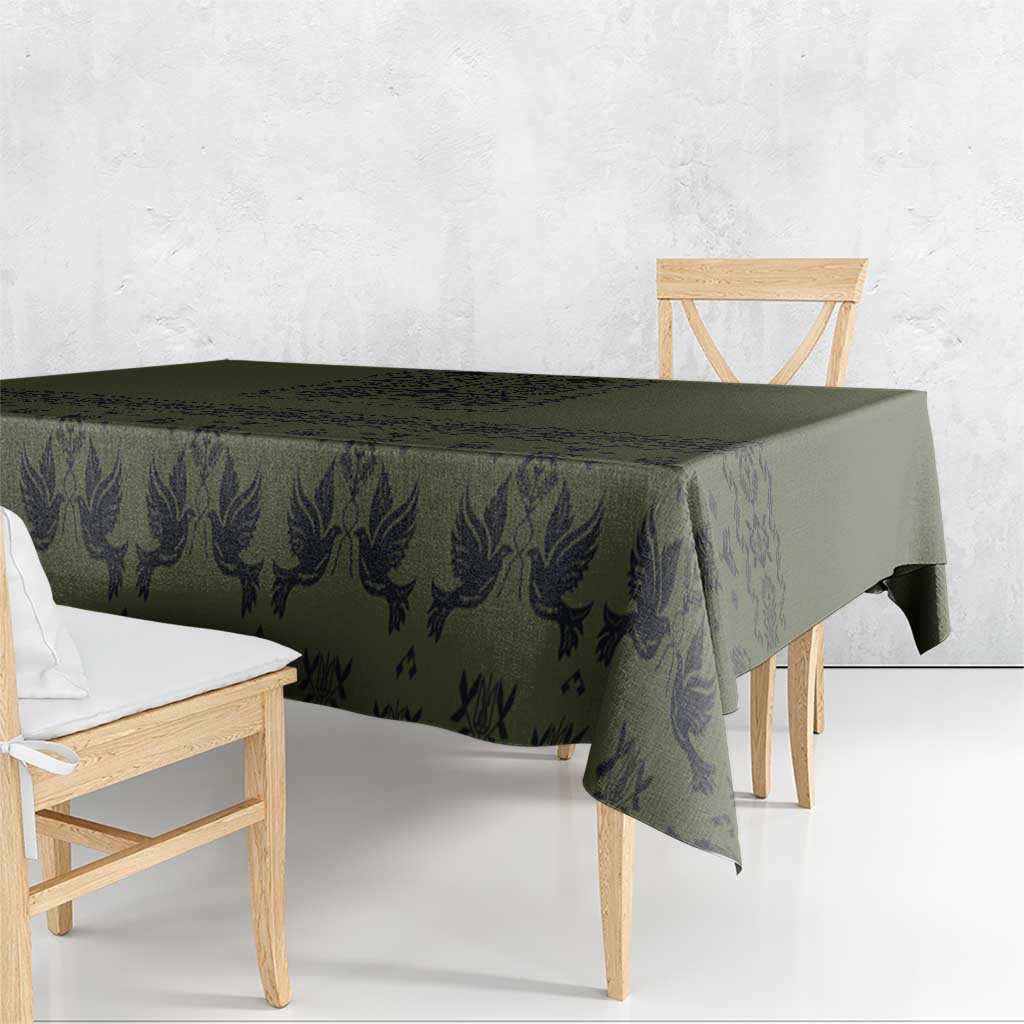 Ukraine Military Vyshyvanka Pattern Tablecloth Ukrainian Heritage Green Tactical Style - Wonder Print Shop