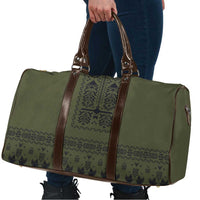 Ukraine Military Vyshyvanka Pattern Travel Bag Ukrainian Heritage Green Tactical Style - Wonder Print Shop