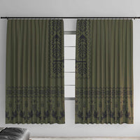 Ukraine Military Vyshyvanka Pattern Window Curtain Ukrainian Heritage Green Tactical Style - Wonder Print Shop