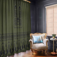 Ukraine Military Vyshyvanka Pattern Window Curtain Ukrainian Heritage Green Tactical Style - Wonder Print Shop