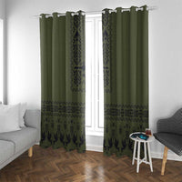 Ukraine Military Vyshyvanka Pattern Window Curtain Ukrainian Heritage Green Tactical Style - Wonder Print Shop